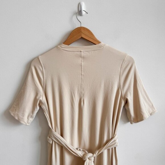 LULULEMON • Cotton Wrap-Front T-Shirt Dress in Prosecco - Picture 10 of 14